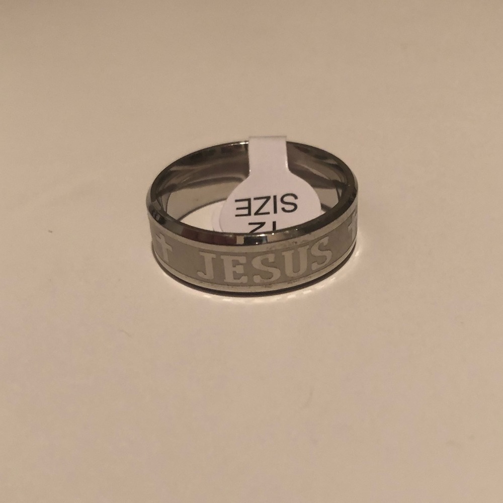 Silver Jesus Ring - Picture 2 of 7